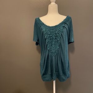 Maurices teal cotton blouse
